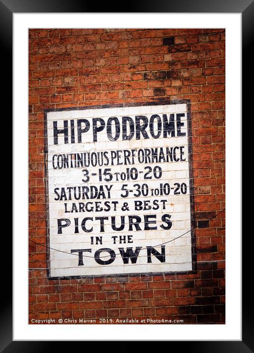 Hippodrome sign Kettering Northamptonshire  Framed Mounted Print by Chris Warren