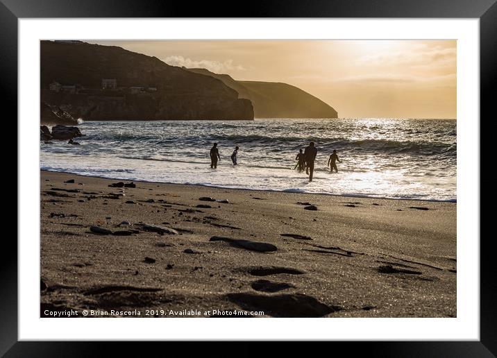 Trevellas Cove Framed Mounted Print by Brian Roscorla