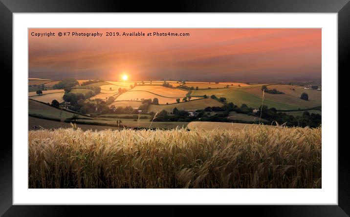 The Rolling Hills of South Devon Framed Mounted Print by K7 Photography