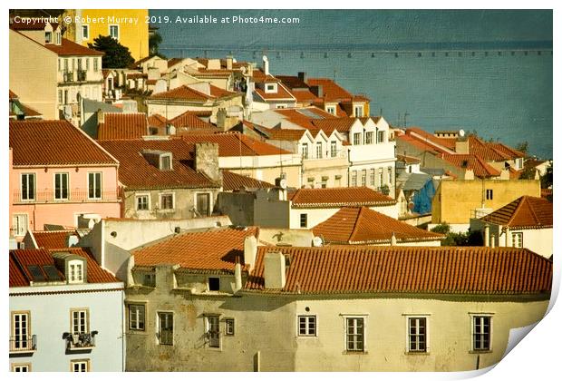 Lisbon Rooftops Print by Robert Murray