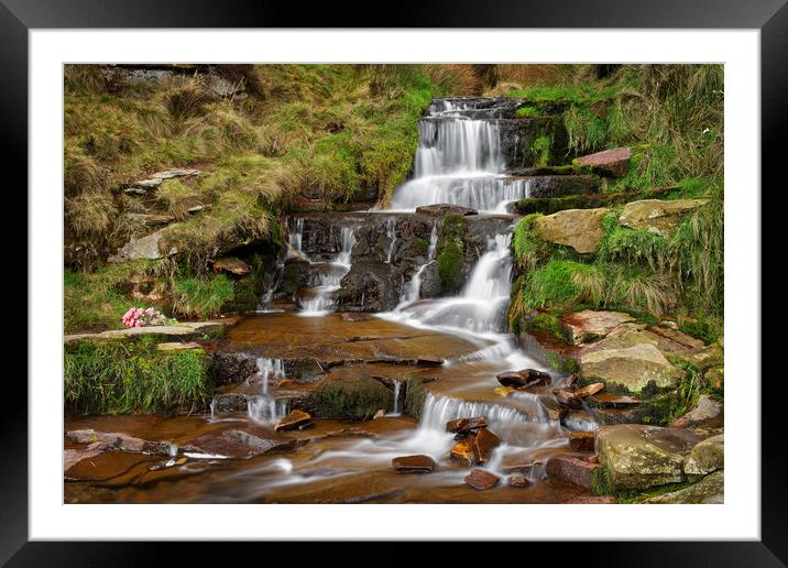 Nether North Grain Waterfalls                      Framed Mounted Print by Darren Galpin
