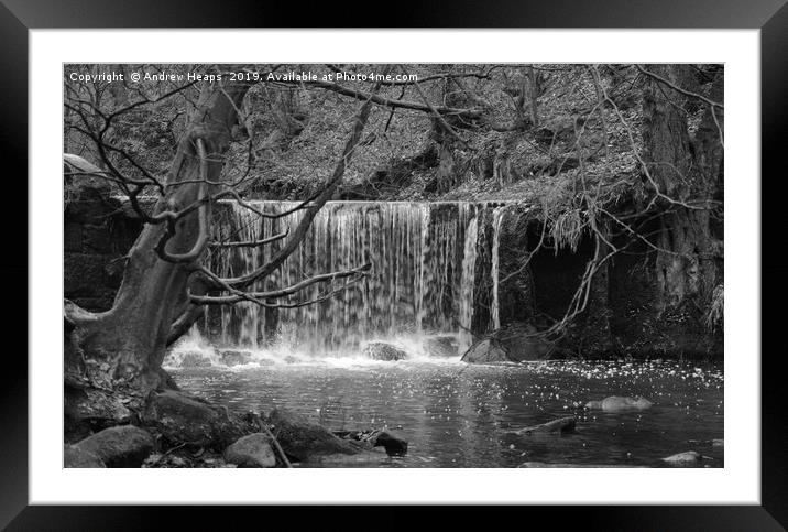 Small waterfall Framed Mounted Print by Andrew Heaps