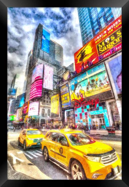 New York taxicabs Art Framed Print by David Pyatt