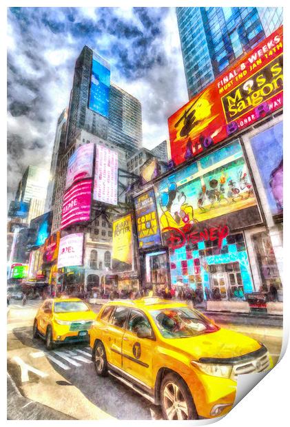 New York taxicabs Art Print by David Pyatt