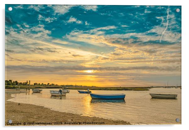 Majestic Sunset View over Brancaster Staithe Acrylic by Heidi Hennessey