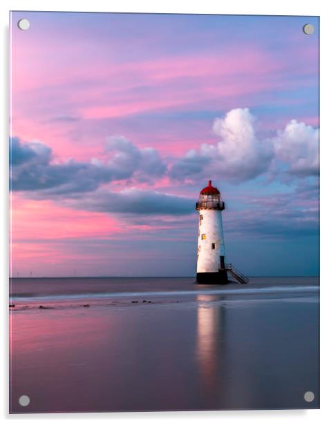 Point of Ayr lighthouse Acrylic by Daniel kenealy