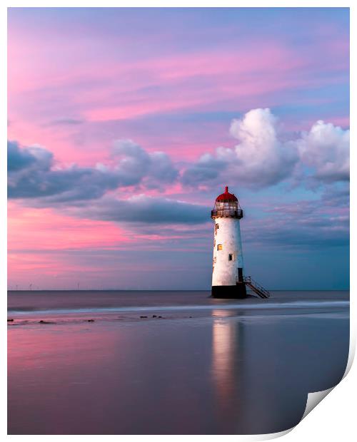 Point of Ayr lighthouse Print by Daniel kenealy