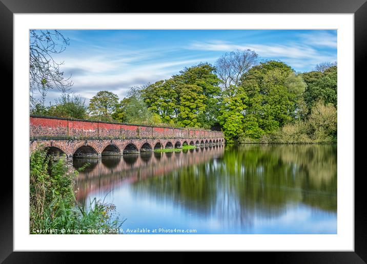 The nineteen arches at Carr Mill Dam St Helens Framed Mounted Print by Andrew George