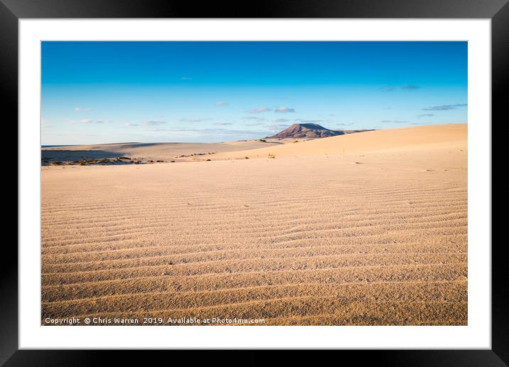 Sand Dunes Corralejo Fuerteventura Framed Mounted Print by Chris Warren