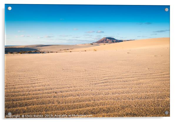 Sand Dunes Corralejo Fuerteventura Acrylic by Chris Warren