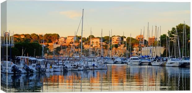  Evening in Porto Cristo Harbour Canvas Print by Diana Mower