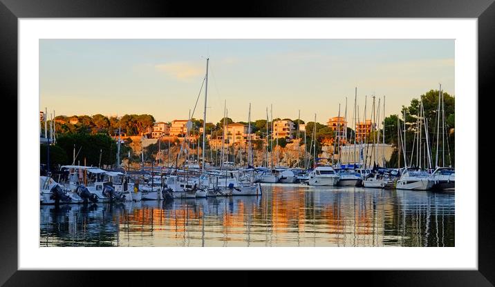  Evening in Porto Cristo Harbour Framed Mounted Print by Diana Mower