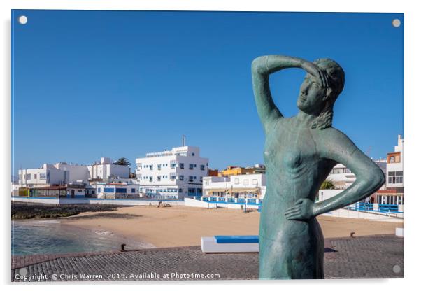 Mariners Monument Corralejo Fuerteventura Acrylic by Chris Warren
