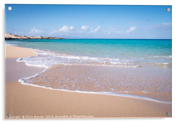Waves on the shoreline Fuerteventura Acrylic by Chris Warren