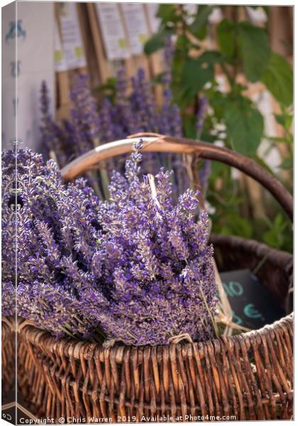 A basket of lavender Canvas Print by Chris Warren