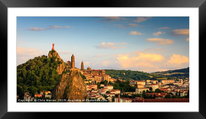 Le Puy en Velay Aiguilhe France  Framed Mounted Print by Chris Warren