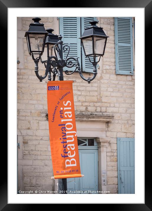 Beaujolais festival in Beaujeu France Framed Mounted Print by Chris Warren