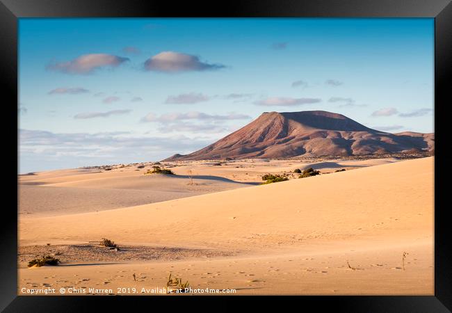 Sand Dunes at Corralejo Fuerteventura Framed Print by Chris Warren