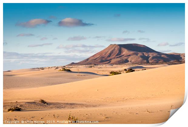 Sand Dunes at Corralejo Fuerteventura Print by Chris Warren
