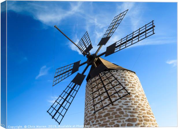 Windmill Tefia Fuerteventura Canvas Print by Chris Warren