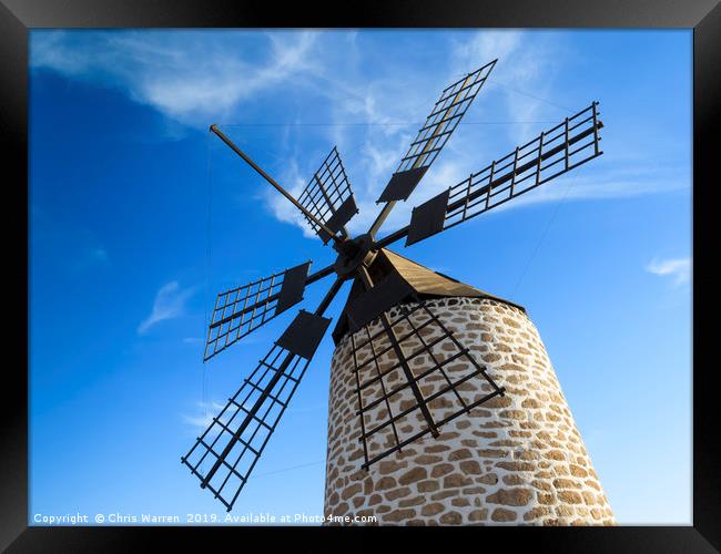 Windmill Tefia Fuerteventura Framed Print by Chris Warren