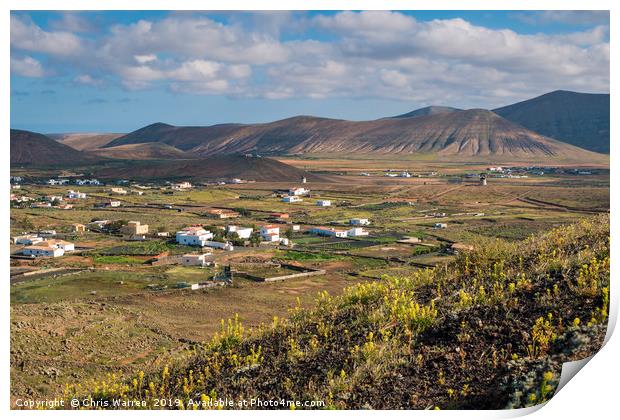 Across the valley Villa Verde Fuerteventura Print by Chris Warren