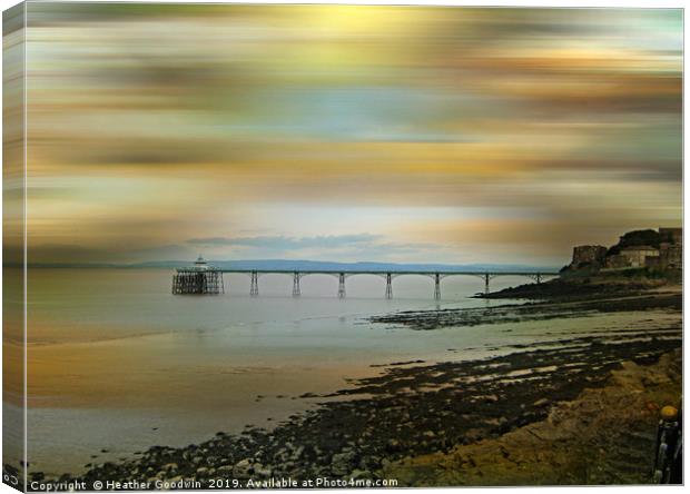 Clevedon Pier Canvas Print by Heather Goodwin