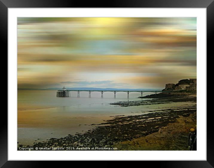 Clevedon Pier Framed Mounted Print by Heather Goodwin