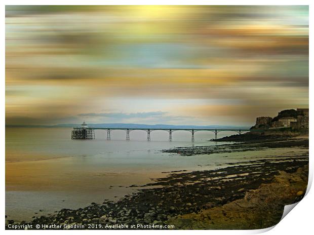 Clevedon Pier Print by Heather Goodwin