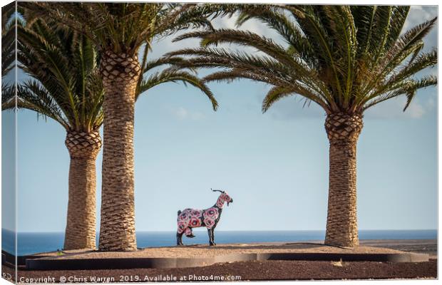 Colourful goat statue Fuerteventura Canvas Print by Chris Warren