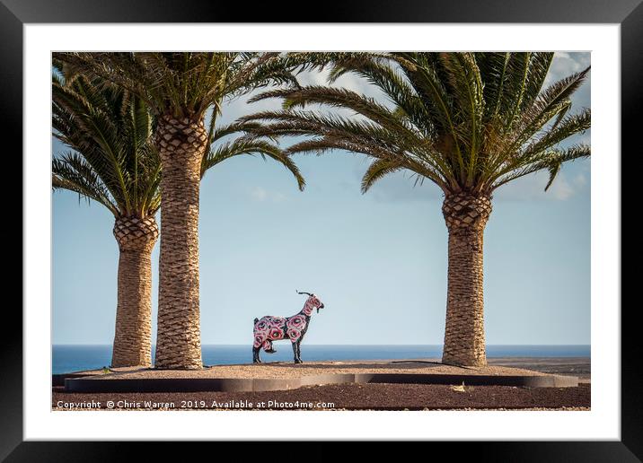 Colourful goat statue Fuerteventura Framed Mounted Print by Chris Warren