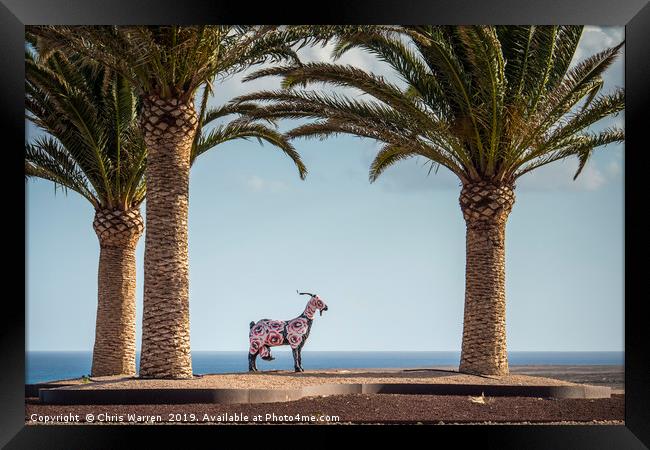 Colourful goat statue Fuerteventura Framed Print by Chris Warren
