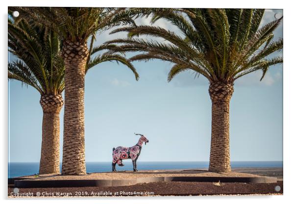 Colourful goat statue Fuerteventura Acrylic by Chris Warren