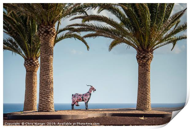 Colourful goat statue Fuerteventura Print by Chris Warren