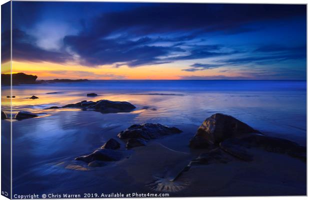 Sunset over the sea on Fuerteventura  Canvas Print by Chris Warren