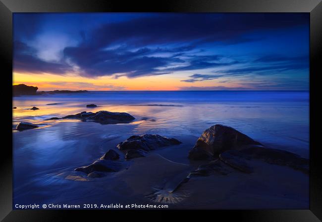 Sunset over the sea on Fuerteventura  Framed Print by Chris Warren
