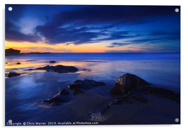 Sunset over the sea on Fuerteventura  Acrylic by Chris Warren