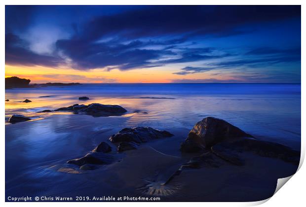 Sunset over the sea on Fuerteventura  Print by Chris Warren