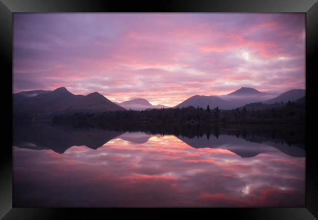 Catbells Sunset Framed Print by Daniel kenealy