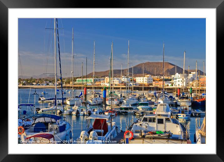 Boats in the Marina Corralejo Fuerteventura Framed Mounted Print by Chris Warren