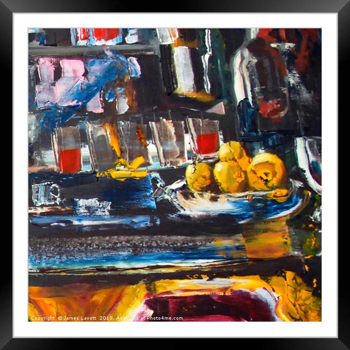 Abstract Fruit Bowl Bar Side Framed Mounted Print by James Lavott