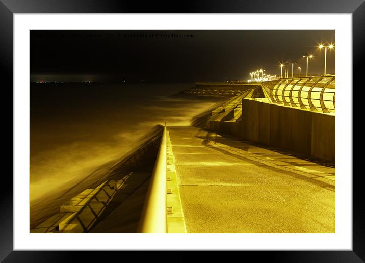 RAILINGS OF SEA  Framed Mounted Print by andrew saxton