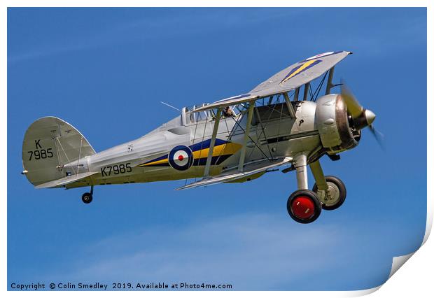 Gloster Gladiator I K7985 G-AMRK Print by Colin Smedley