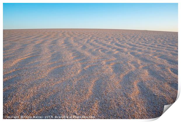 Ripples in the sand dunes Corralejo Fuerteventura Print by Chris Warren