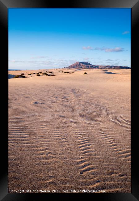 Sand Dunes Corralejo Fuerteventura Framed Print by Chris Warren