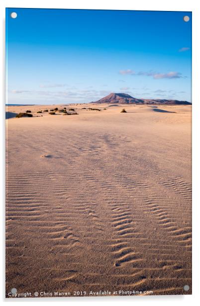 Sand Dunes Corralejo Fuerteventura Acrylic by Chris Warren