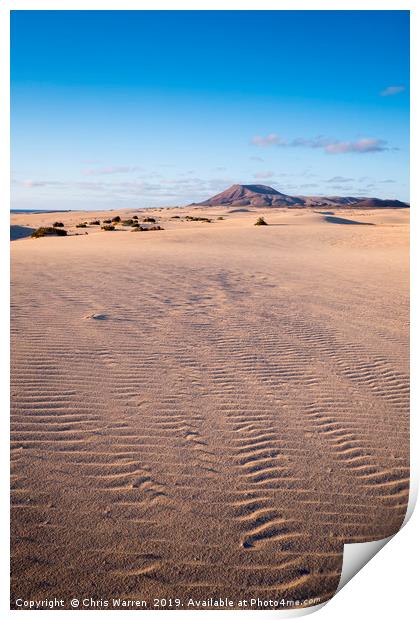 Sand Dunes Corralejo Fuerteventura Print by Chris Warren