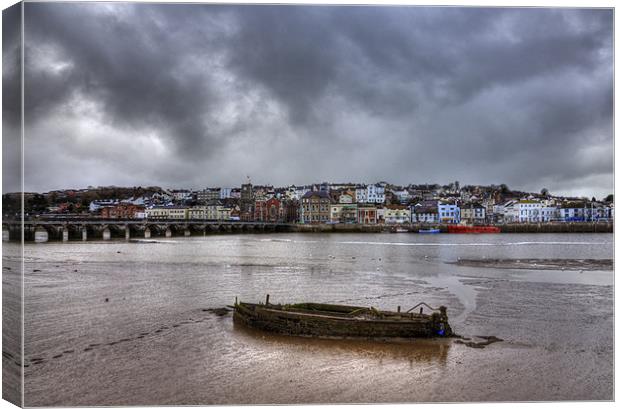 Winters Day At Bideford Canvas Print by Mike Gorton