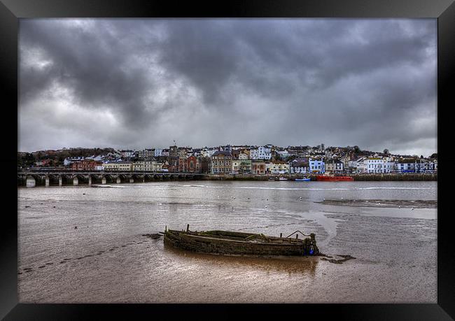 Winters Day At Bideford Framed Print by Mike Gorton