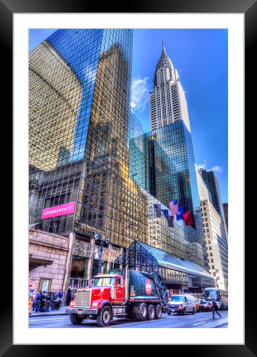 New York Street Scene Framed Mounted Print by David Pyatt